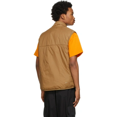 Shop Nike Brown Packable Acg 'rope De Dope' Vest In Gold Beige