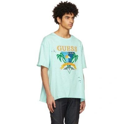 Shop Alchemist Blue Guess Edition Logo T-shirt In Fair Aqua