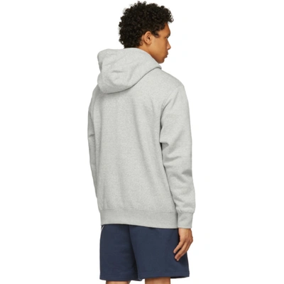 Shop Nike Grey Fleece Sportswear Club Hoodie In Dk Grey Heather/matt