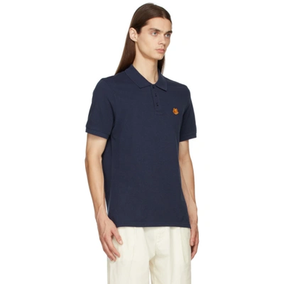 Shop Kenzo Navy Tiger Crest Polo In 76b - Navy