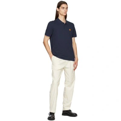 Shop Kenzo Navy Tiger Crest Polo In 76b - Navy