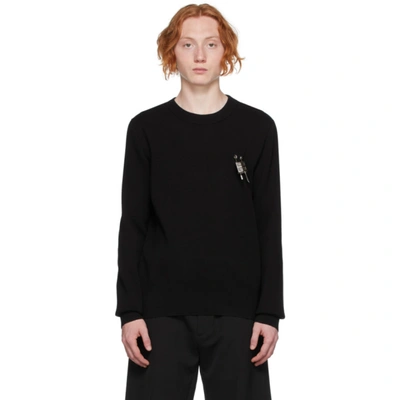 Shop Givenchy Black Viscose Padlock Sweater In 001-black