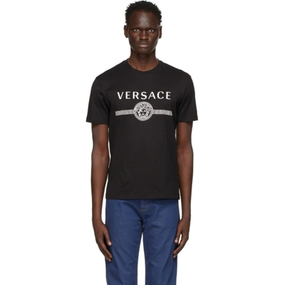 Shop Versace Black Medusa Logo T-shirt In A1008 Black