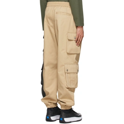 Shop Feng Chen Wang Khaki & Black Twill Cargo Pants In Khaki/black