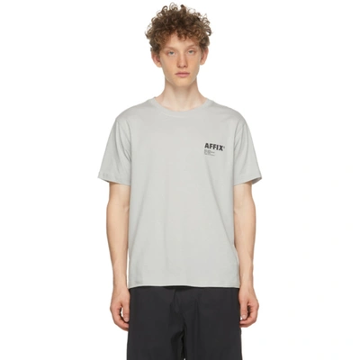 Shop Affix Taupe Standardized Logo T-shirt In Powder Grey