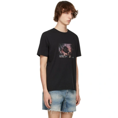 Shop Saint Laurent Black Vhs Sunset T-shirt In 1068 Blkmul