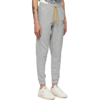 Shop Rhude Grey Logo Lounge Pants In Heather Grey