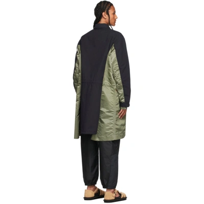 Shop Sacai Navy & Khaki Military Coat In 212 Navy/khaki