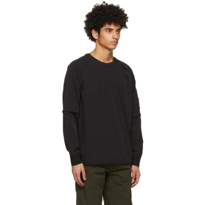 Shop C.p. Company Black Nylon Stretch Double Sweatshirt In 999 Black