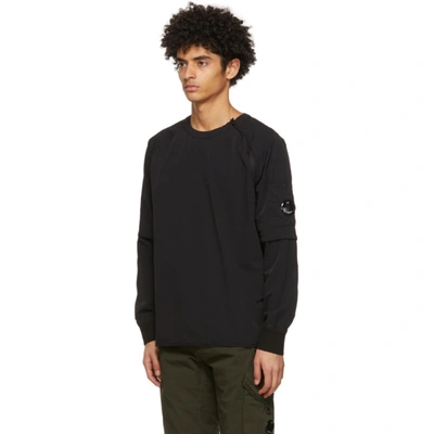 Shop C.p. Company Black Nylon Stretch Double Sweatshirt In 999 Black