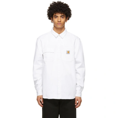 Shop Carhartt White Denim Salinac Overshirt In 02wd White