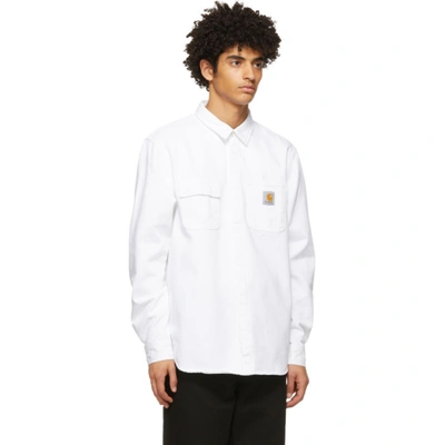 Shop Carhartt White Denim Salinac Overshirt In 02wd White
