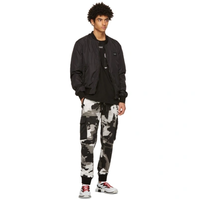Shop Dolce & Gabbana Black & White Camouflage Jogging Cargo Pants In Hh2qf Camouflage 01