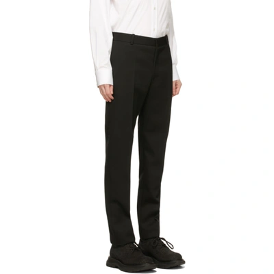 Shop Alexander Mcqueen Black Wool Cigarette Trousers In 1000 Black