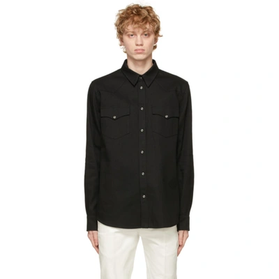 Shop Alexander Mcqueen Black Selvedge Denim Tape Shirt In 1000 Black