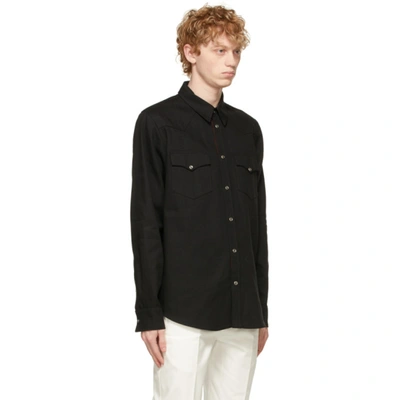 Shop Alexander Mcqueen Black Selvedge Denim Tape Shirt In 1000 Black