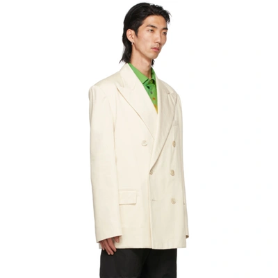 Shop Dries Van Noten Beige Cotton Twill Blazer In 005 Ecru