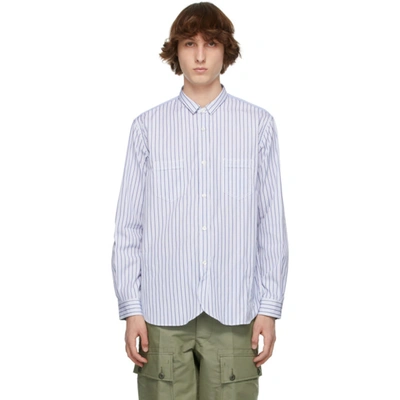 Shop Junya Watanabe White Cotton Stripe Shirt In 1 White