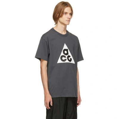 Shop Nike Grey Acg Logo T-shirt In Dk Smoke Grey
