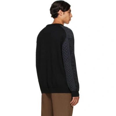 Shop Juunj Black & Navy Fisherman's Sweater