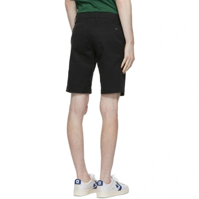 Shop Lacoste Black Stretch Gabardine Slim Fit Shorts In 031 Black