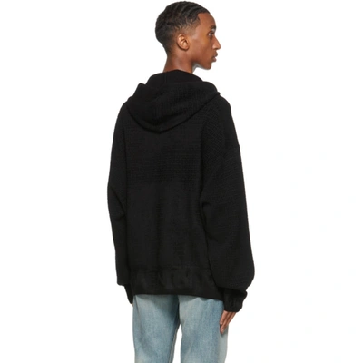 Shop Givenchy Black Knit 4g Hoodie In 001-black
