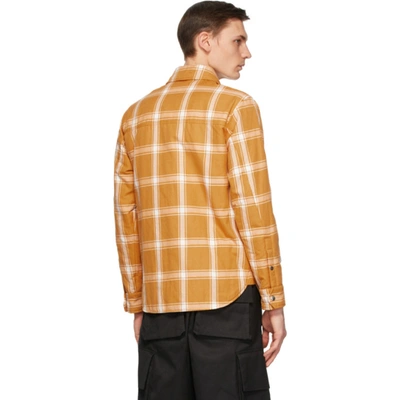 Shop Moncler Genius 2 Moncler 1952 Tan Down Plaid Lapetus Shirt In 18b Brown