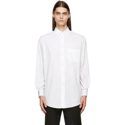 Shop Maison Margiela White Organic Décortiqué Patch Pocket Shirt In 100 White