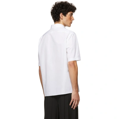 Shop Fendi White Poplin Short Sleeve Shirt In F0qa0 White