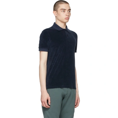 Shop Tom Ford Navy Toweling Polo In B09 Navy