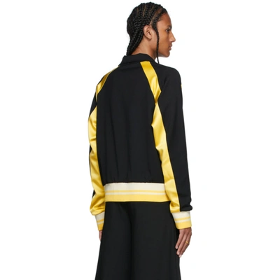 Shop Wales Bonner Black & Yellow Wool Isaacs Jacket