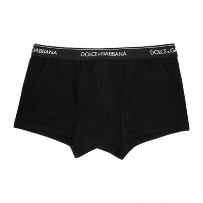 Shop Dolce & Gabbana Two-pack Black Regular Boxer Briefs In N0000 Nero