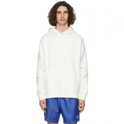 Shop Nike Off-white Sportswear Club Hoodie In Sail/white