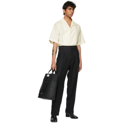 Shop Maison Margiela Black Linen Trousers In 900 Black