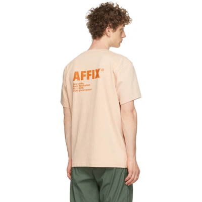 Shop Affix Pink Heavy Jersey Standardized Logo Pocket T-shirt In Plaster