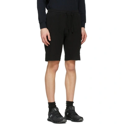 Shop Stone Island Black Bermuda Cargo Shorts In V0029 Black