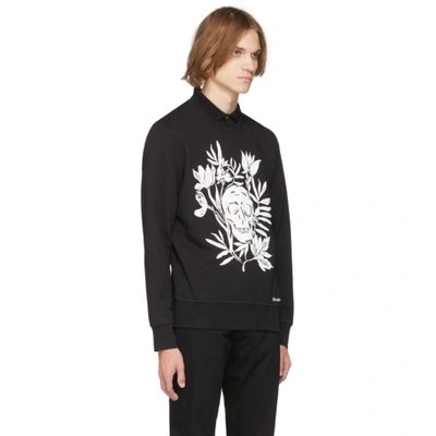 Shop Alexander Mcqueen Black Skull Leaves Sweatshirt In 0901 Black/mix