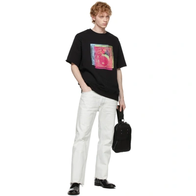 Shop Maison Margiela Black French Terry Stamps T-shirt In 900 Black
