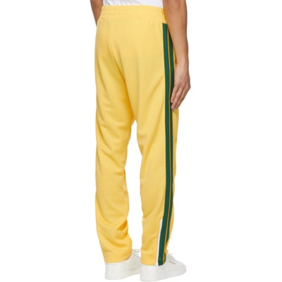 Shop Palm Angels Yellow & Green Striped Classic Track Pants In Yellow Gree