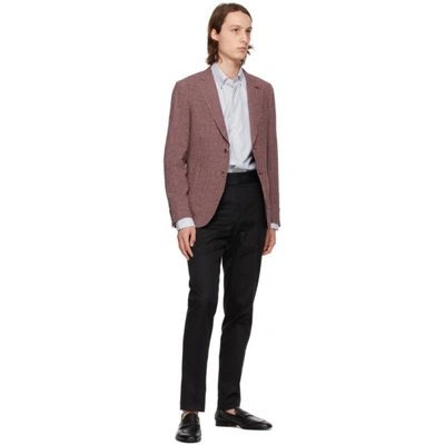 Shop Isaia Burgundy Check Capri Sport Blazer In 260 Burgundy Check