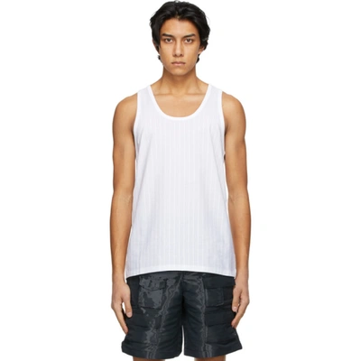 Shop Givenchy White Pinstripe Tank Top In 100-white