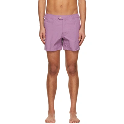 Shop Tom Ford Purple Nylon Swim Shorts In L04 Lilac