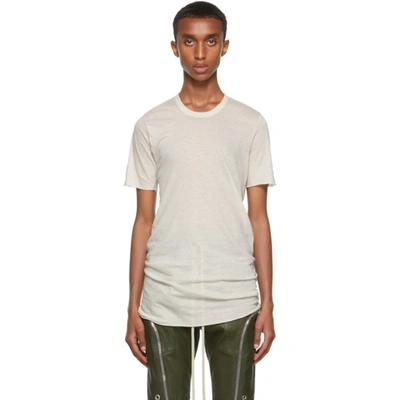 Shop Rick Owens Off-white Basic Short Sleeve T-shirt In 08 Pearl
