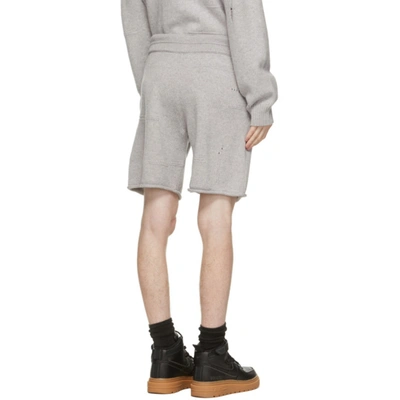 Shop Helmut Lang Grey Wool Distressed Shorts In Grey Melange - Q91