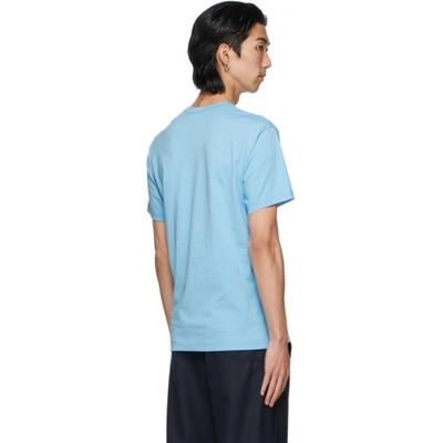 Shop Comme Des Garçons Shirt Blue Logo T-shirt In 2 Blue