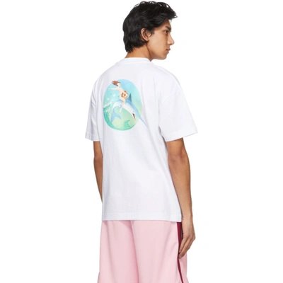 Shop Palm Angels White 'fishing Club' T-shirt In White Illus