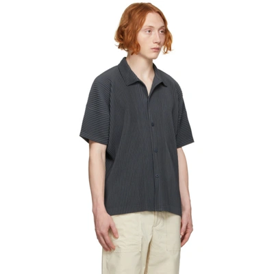 Shop Issey Miyake Grey Monthly Color July Short Sleeve Shirt In 14-charcoal Gray