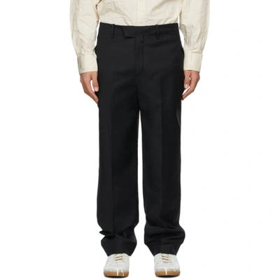 Shop Ader Error Black Wool Cut-out Trousers