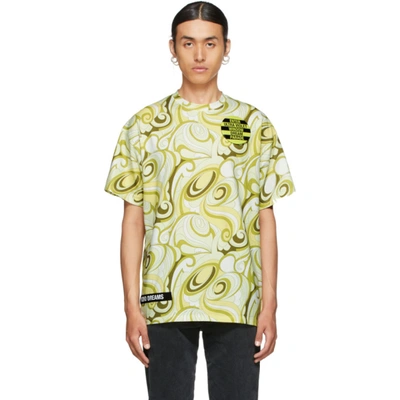 Shop Raf Simons Yellow & Green Printed T-shirt In Hippie Yellow