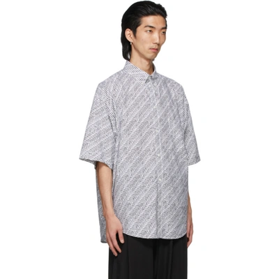 Shop Balenciaga White Archive Letters Short Sleeve Shirt In 1070 Black/white